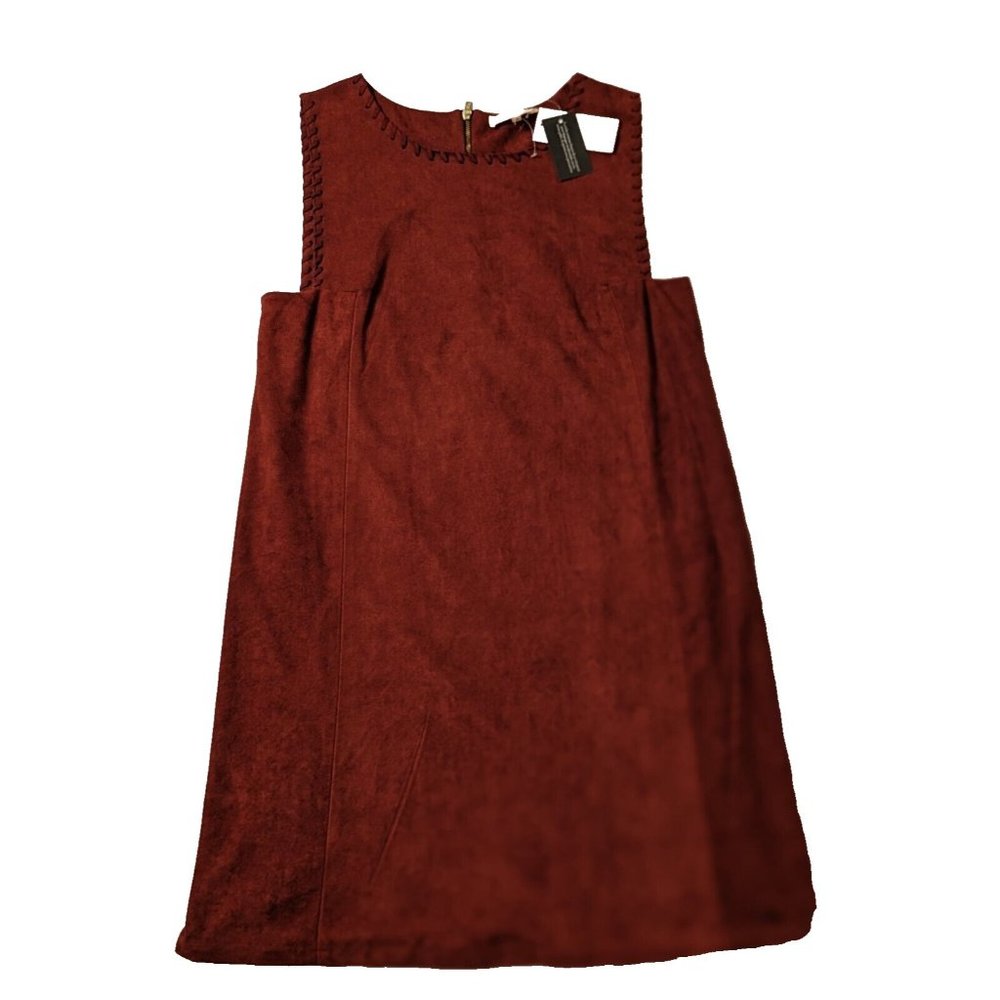 Sugar + Lips Shift Dress Sleeveless Rust Color Boho Style Sz S
